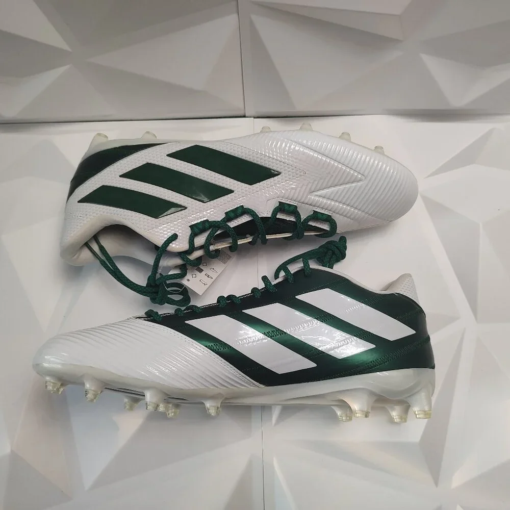 Adidas Mens Football Cleats 16 White Green Shoe Lacrosse Freak Carbon Low - Picture 2 of 13